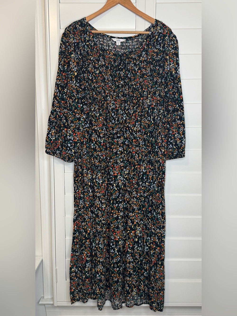 Croft & Barrow smocked floral midi dress size 2X